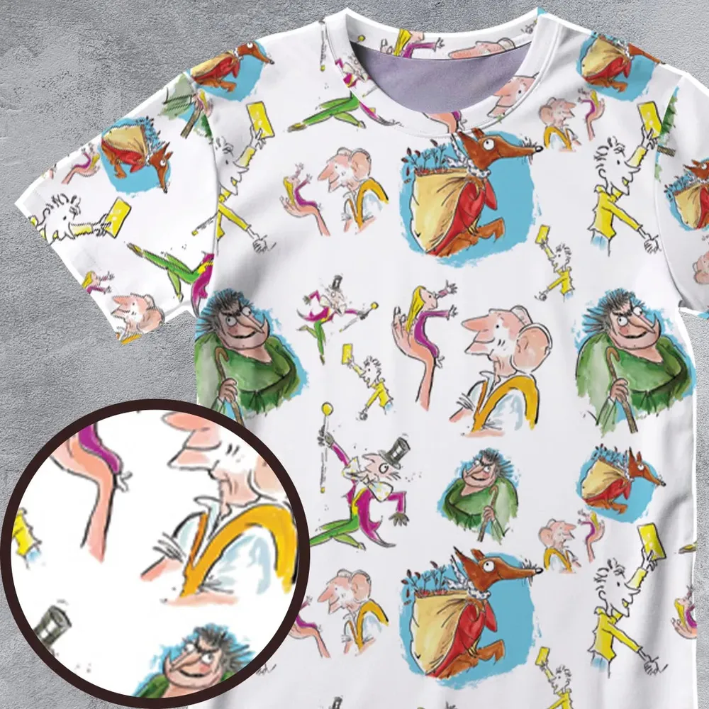 Roald Dahl Characters All-Over Print Unisex T-Shirt - 4