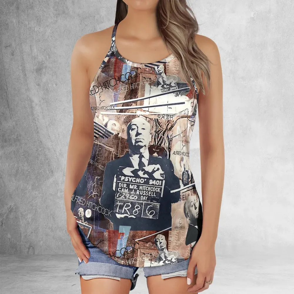 Alfred Hitchcock Aesthetic Criss Cross Tank Top - 2