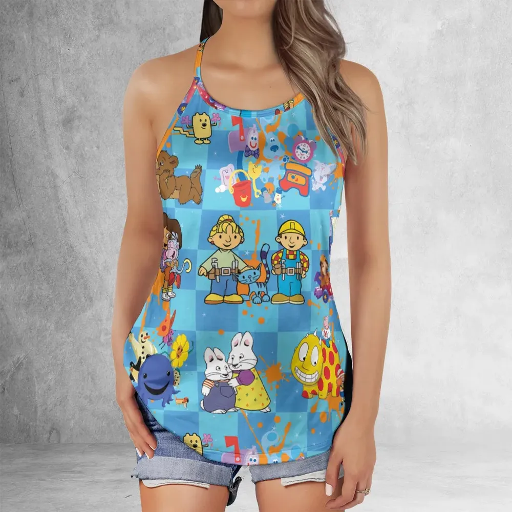 90s cartoon Nostalgic Criss Cross Tank Top - 2