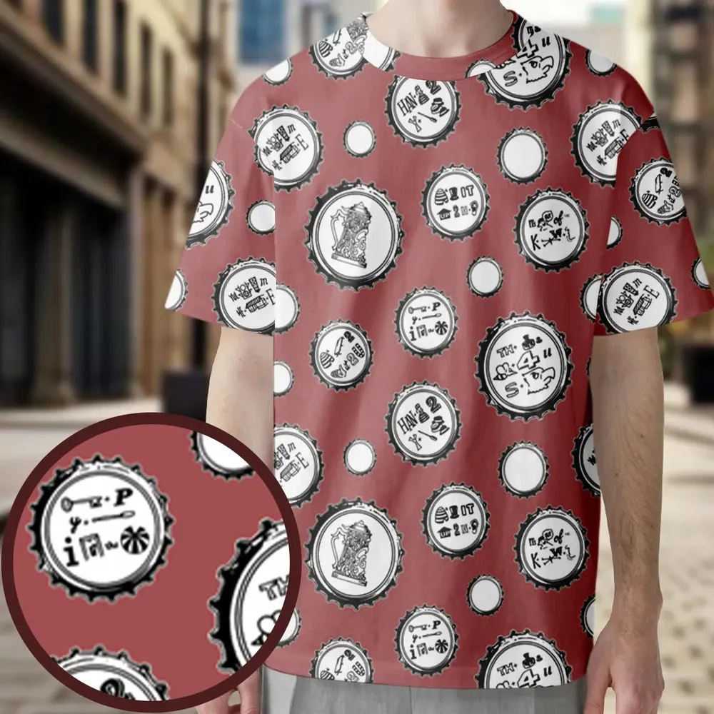 Recall Memories Beer Cap Puzzles All-Over Print Unisex T-Shirt - 3