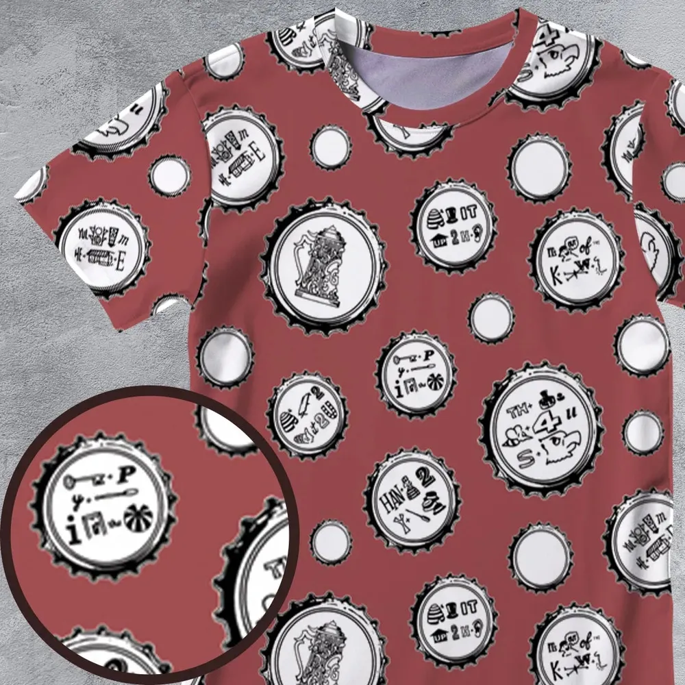 Recall Memories Beer Cap Puzzles All-Over Print Unisex T-Shirt - 4
