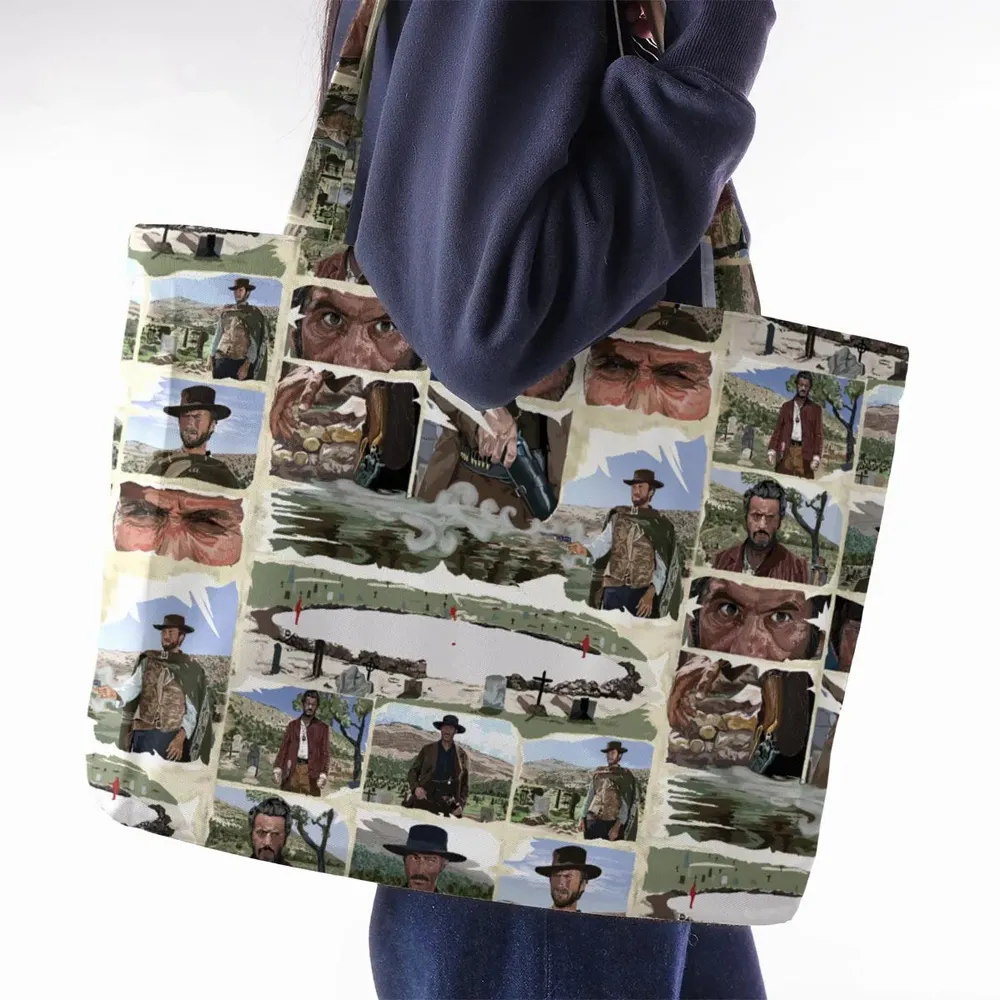 The Man With No Name The Good The Bad and The Ugly Large Tote Bag - 2