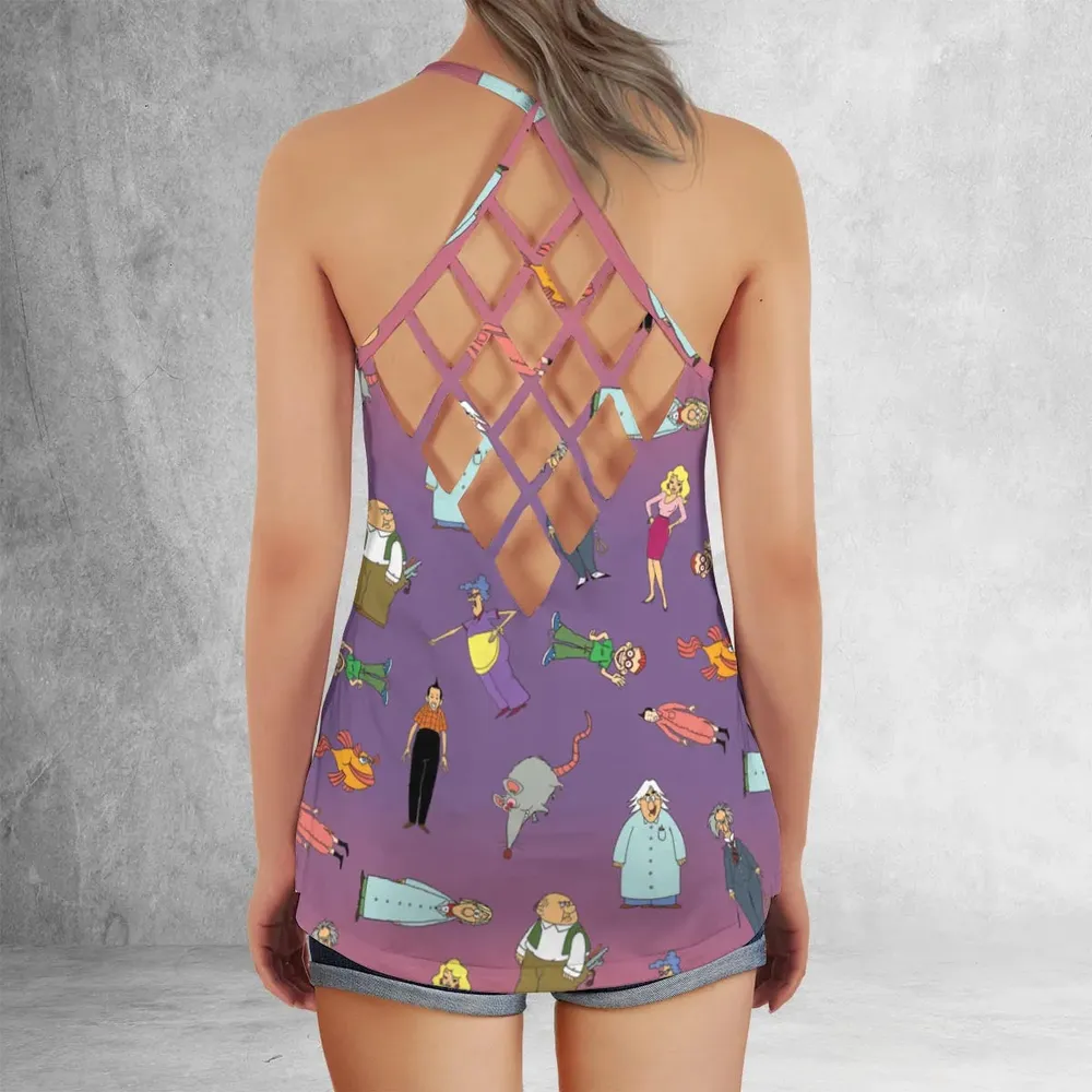 The Completely Mental Misadventures of Ed Grimley Characters Criss Cross Tank Top - 3