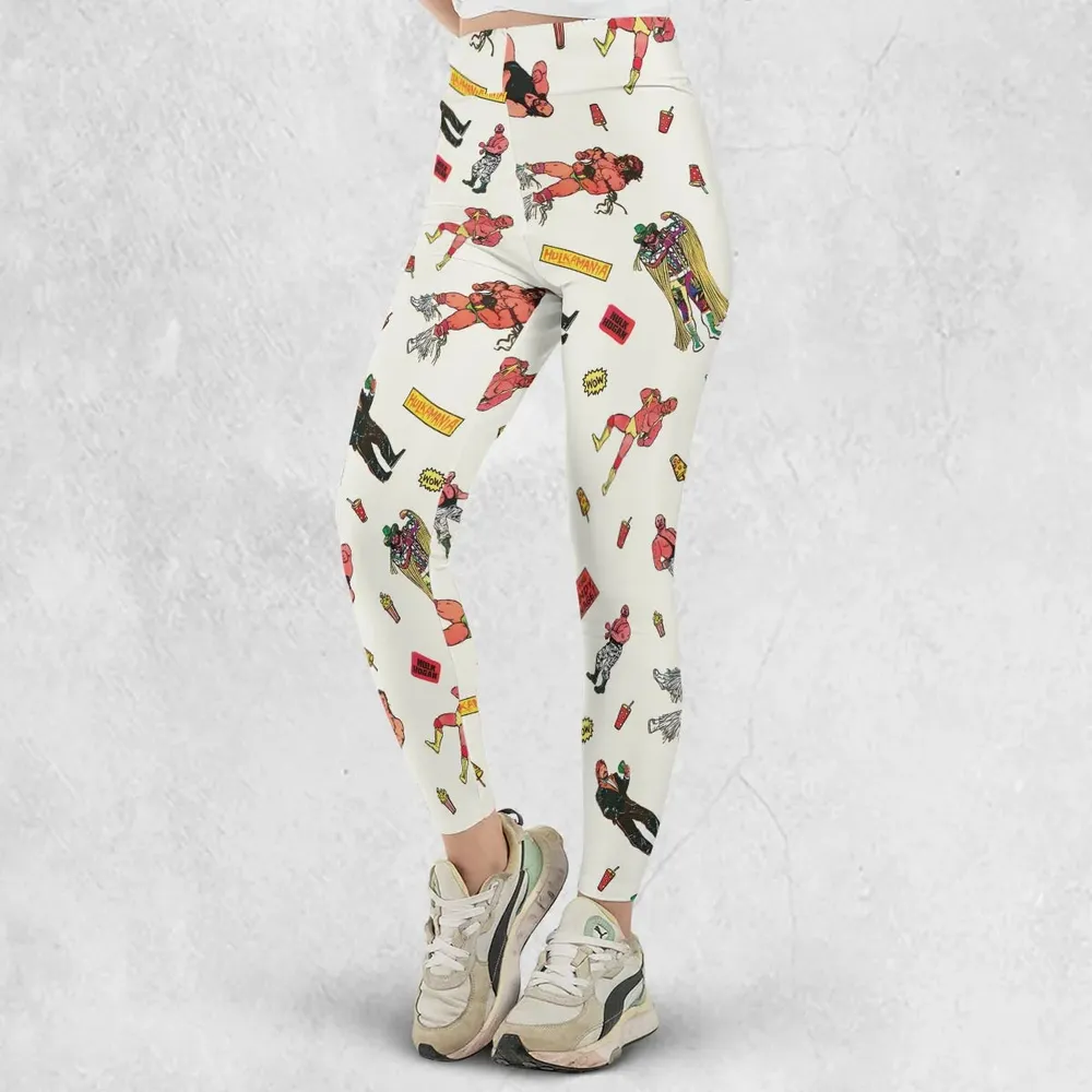 Wrestling Superstars Hulk Hogan Macho Man Logos Legging - 2