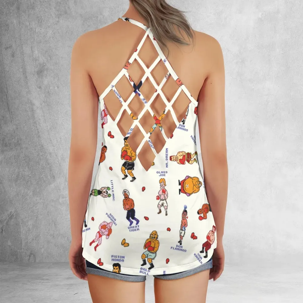 Retro Game Punch Out Criss Cross Tank Top - 3