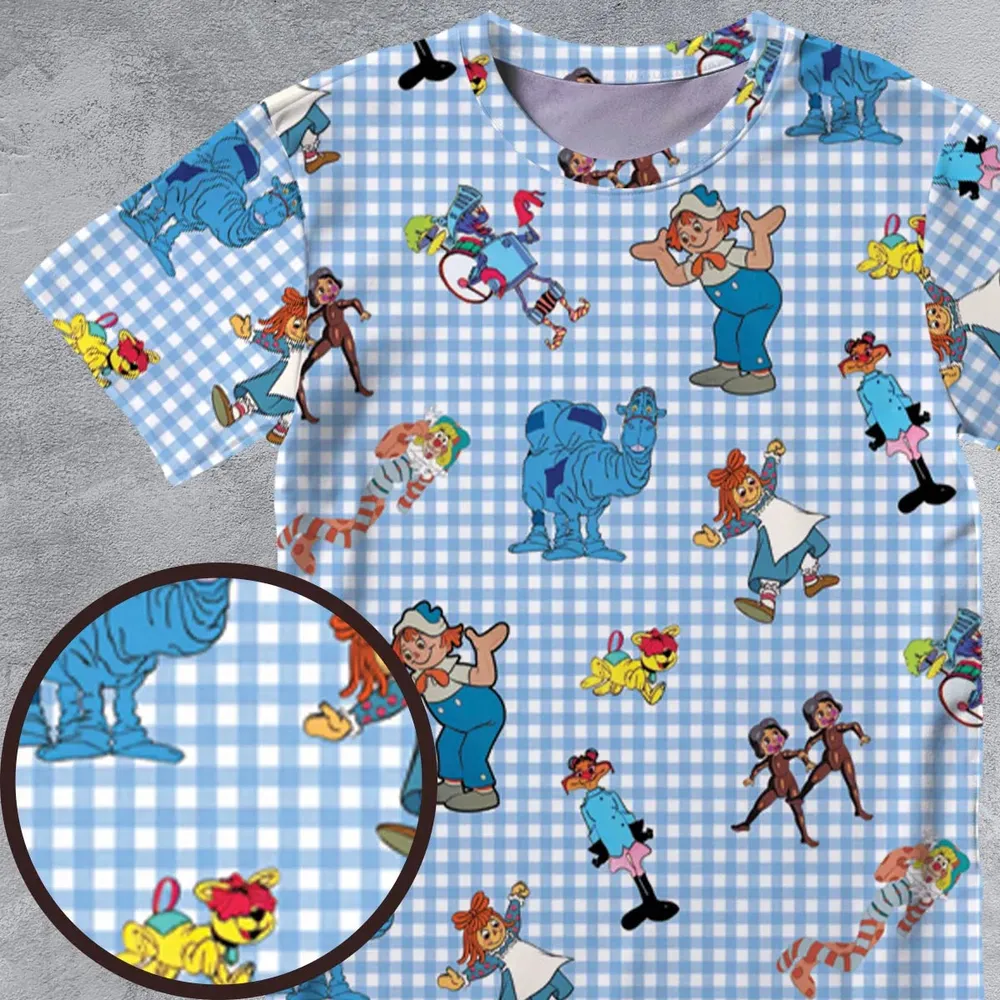 Wholesome Memories Stitched Raggedy Ann & Andy All-Over Print Unisex T-Shirt - 4