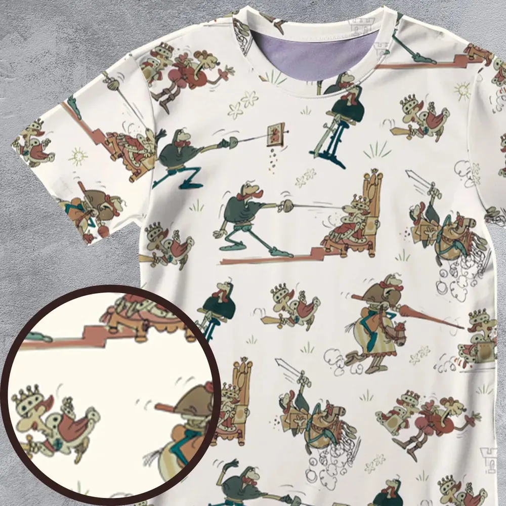 Cap'n Crunch And King Vitaman Character All-Over Print Unisex T-Shirt - 4