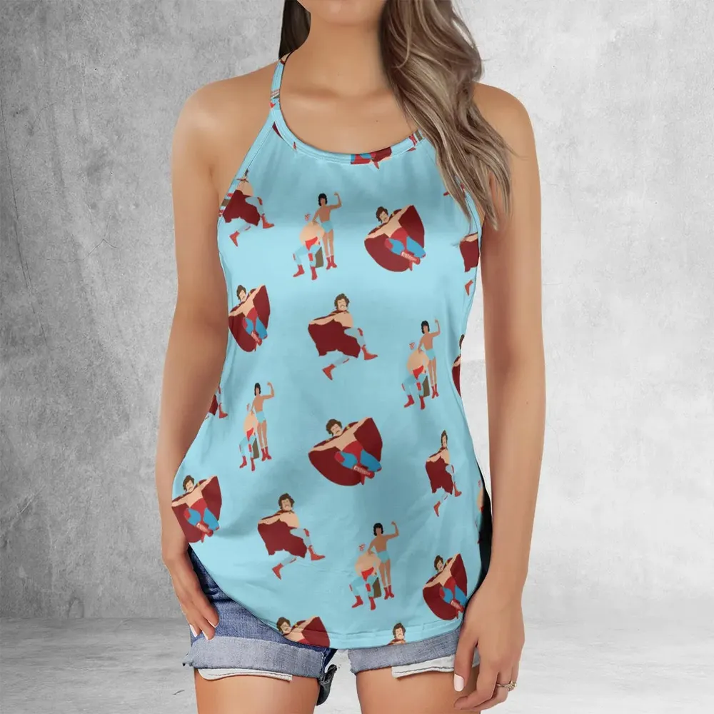 Wrestle Style Nacho Libre Criss Cross Tank Top - 2