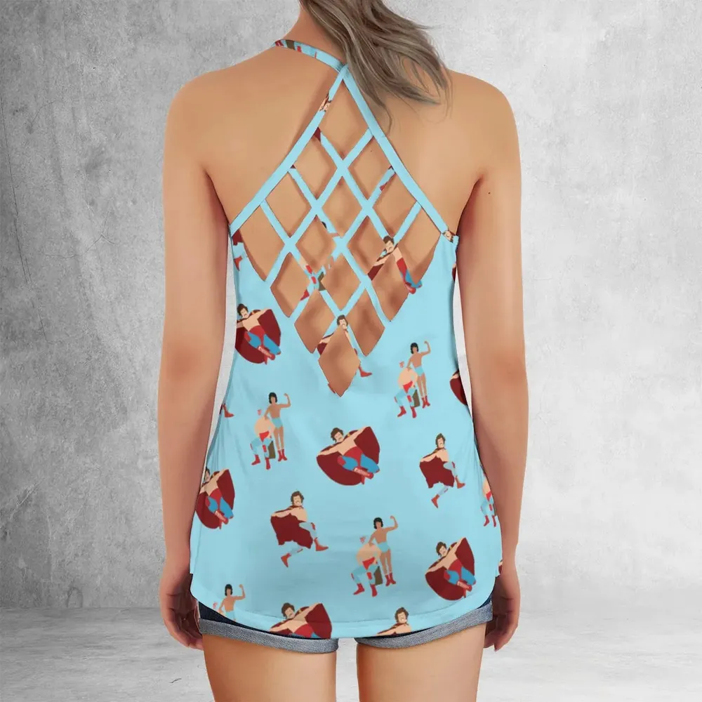 Wrestle Style Nacho Libre Criss Cross Tank Top - 3