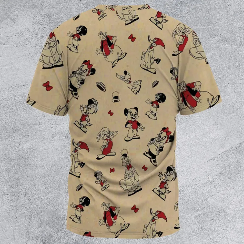 Walter Lantz's Famous Movie Characters All-Over Print Unisex T-Shirt - 2