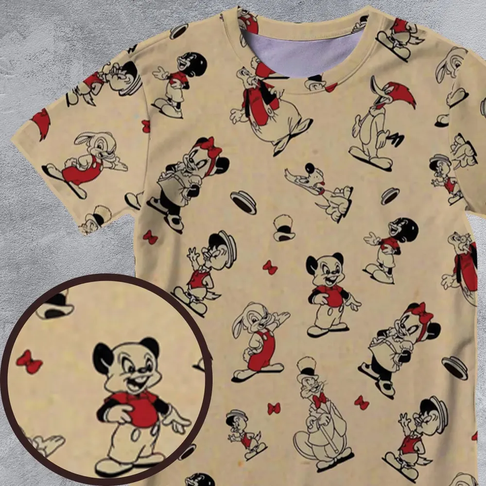 Walter Lantz's Famous Movie Characters All-Over Print Unisex T-Shirt - 4