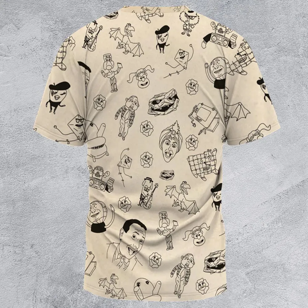Pee-Wee's Playhouse Characters All-Over Print Unisex T-Shirt - 2