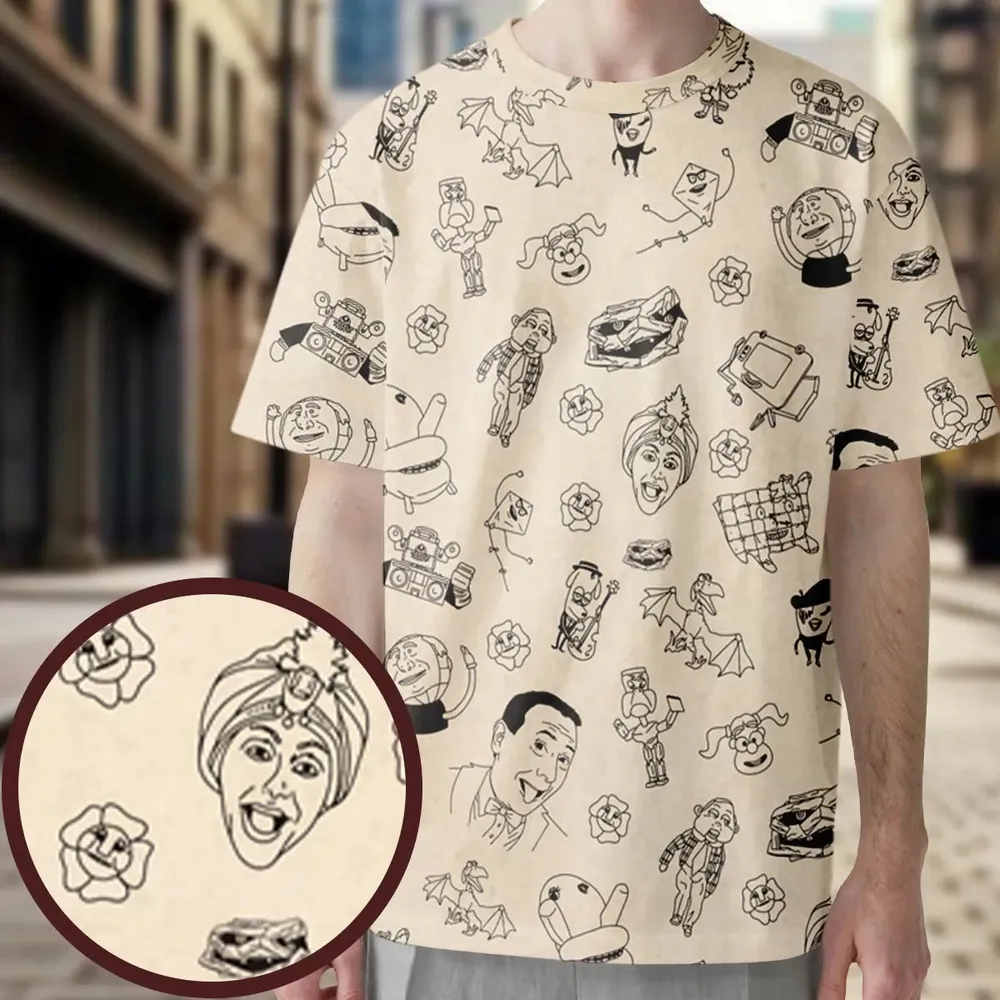 Pee-Wee's Playhouse Characters All-Over Print Unisex T-Shirt - 3