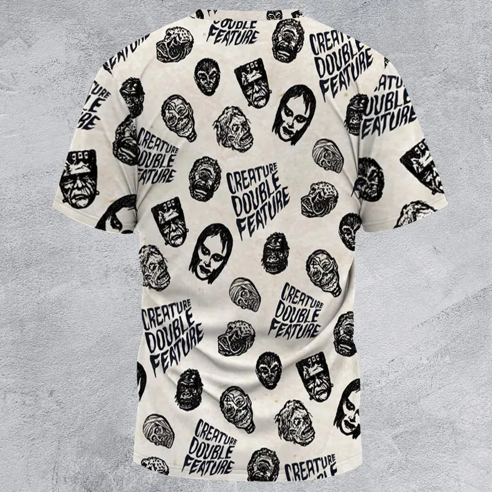 Creature Double Feature Horror Characters All-Over Print Unisex T-Shirt - 2