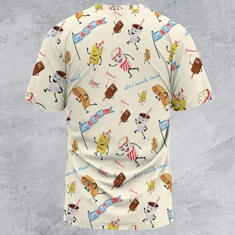 Let's All Go To The Lobby Retro Cartoon All-Over Print Unisex T-Shirt - 2