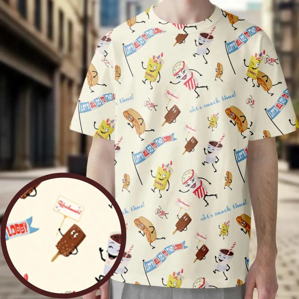 Let's All Go To The Lobby Retro Cartoon All-Over Print Unisex T-Shirt - 3