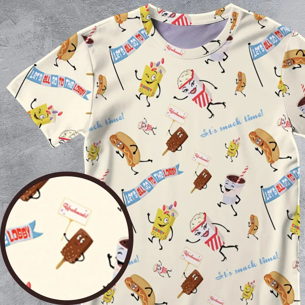 Let's All Go To The Lobby Retro Cartoon All-Over Print Unisex T-Shirt - 4