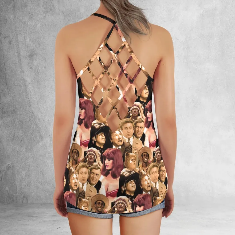 Mel Brook's movies collage Criss Cross Tank Top - 3