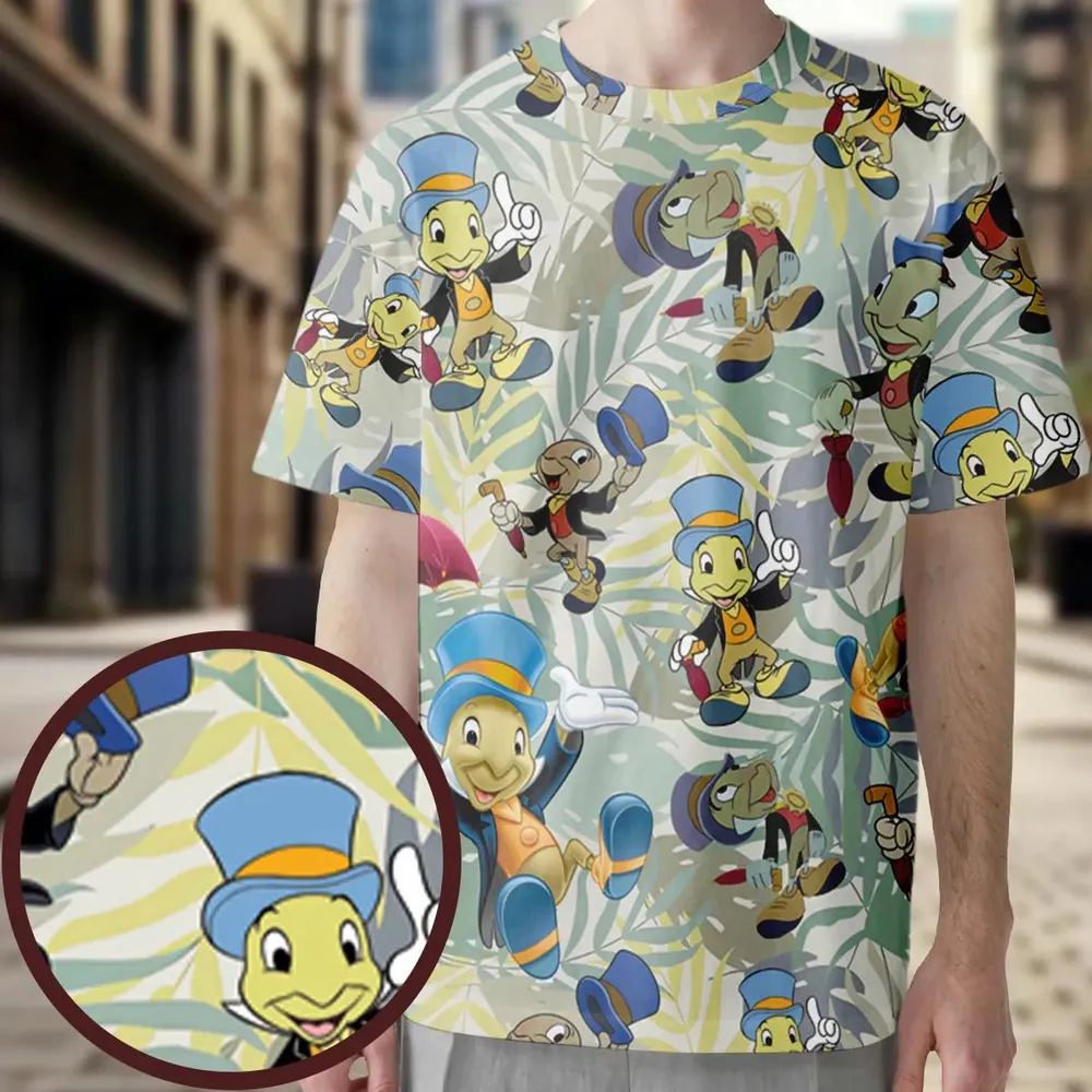 Jiminy Cricket Pinocchio All-Over Print Unisex T-Shirt - 3