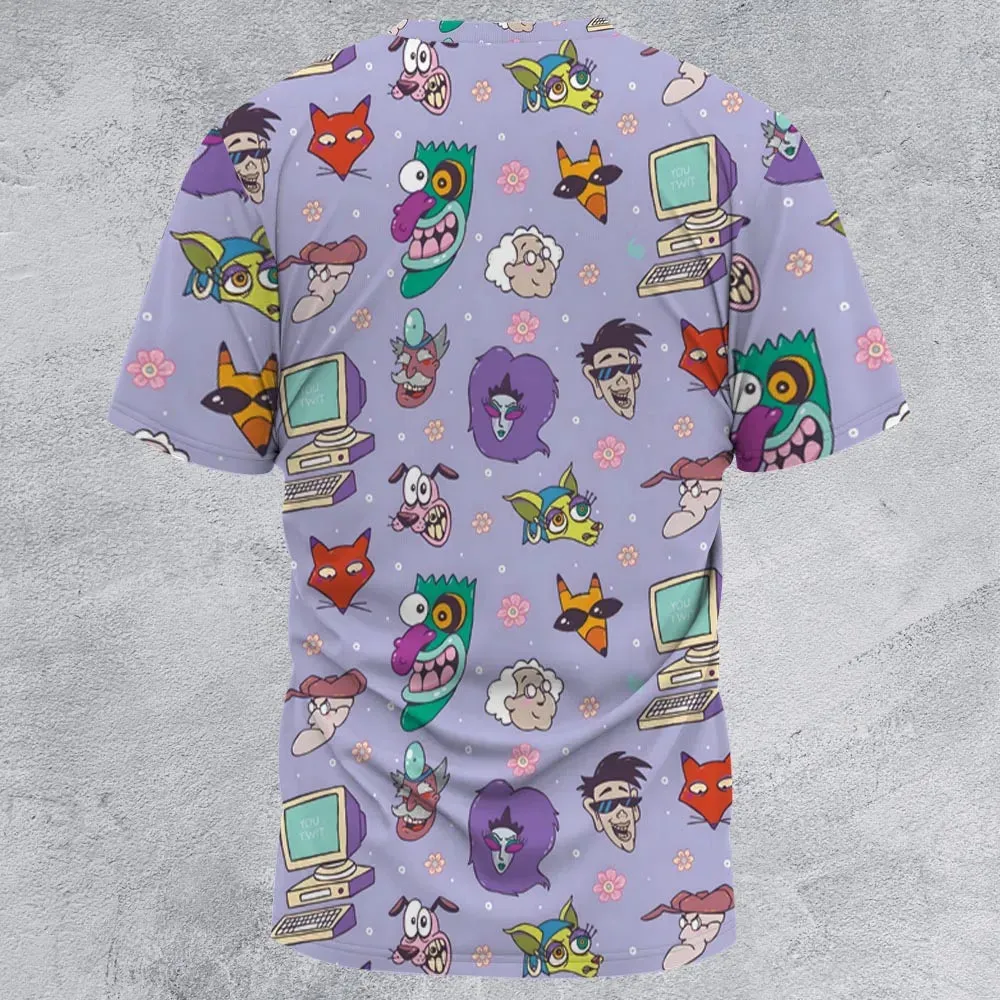 Floral Courage Courage the Cowardly Dog All-Over Print Unisex T-Shirt - 2
