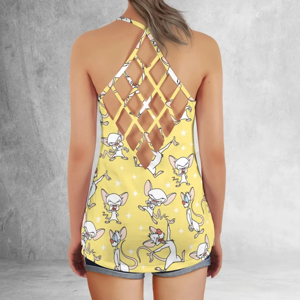 Lab Style Pinky and the Brain Criss Cross Tank Top - 3