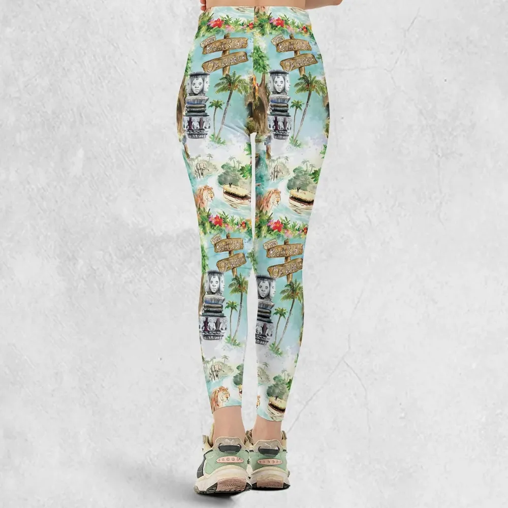 Water Color Jungle Cruise Map Legging - 3