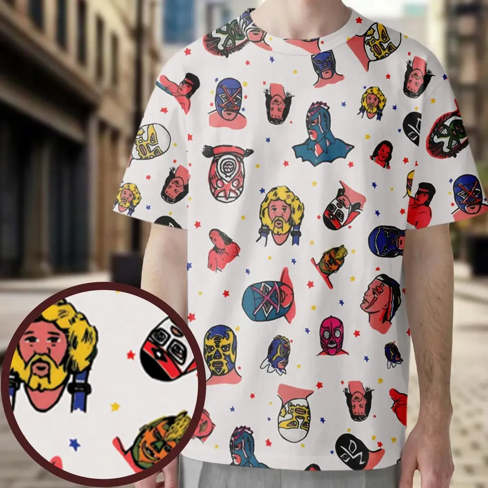 Lucha Libre Wrestling All-Over Print Unisex T-Shirt - 3