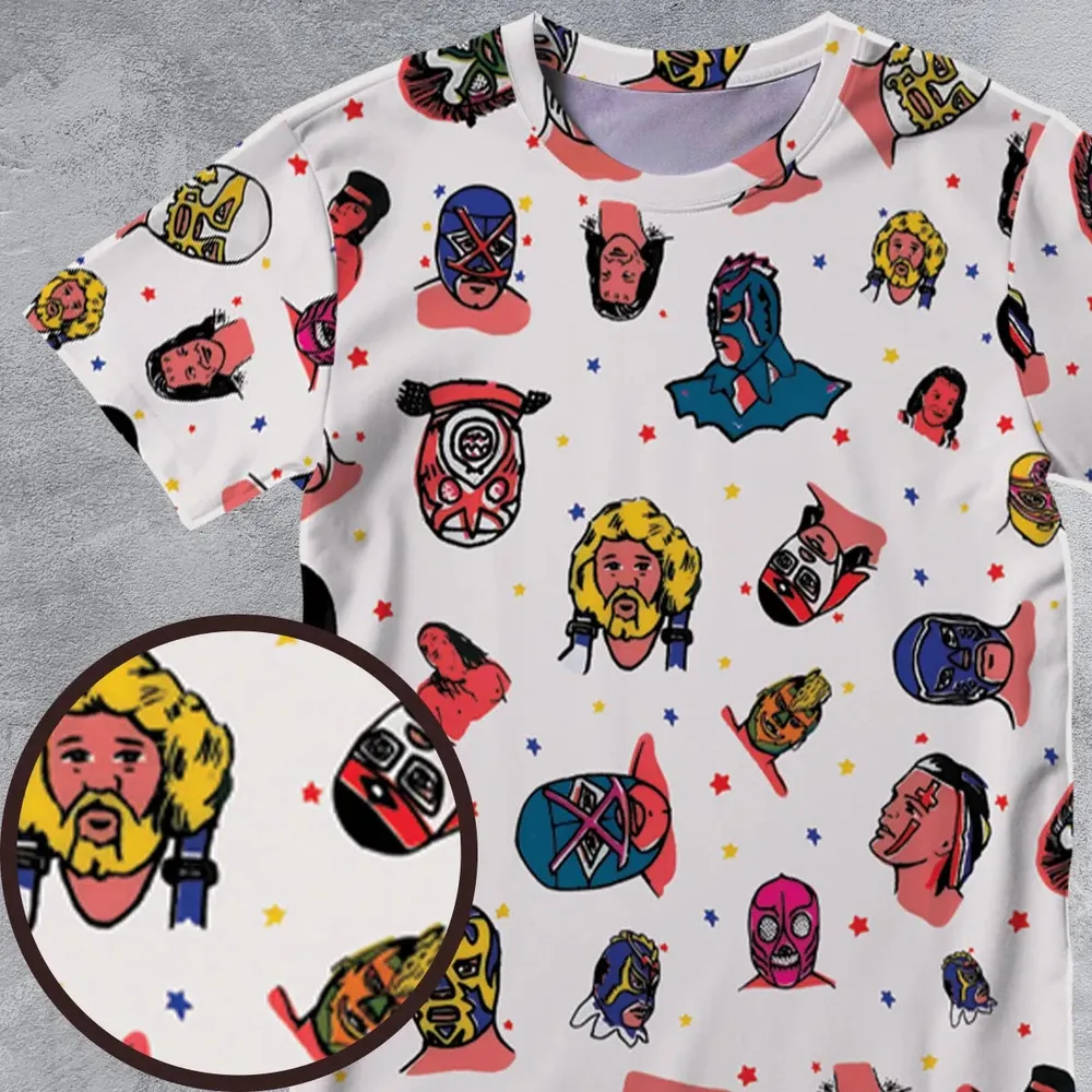 Lucha Libre Wrestling All-Over Print Unisex T-Shirt - 4