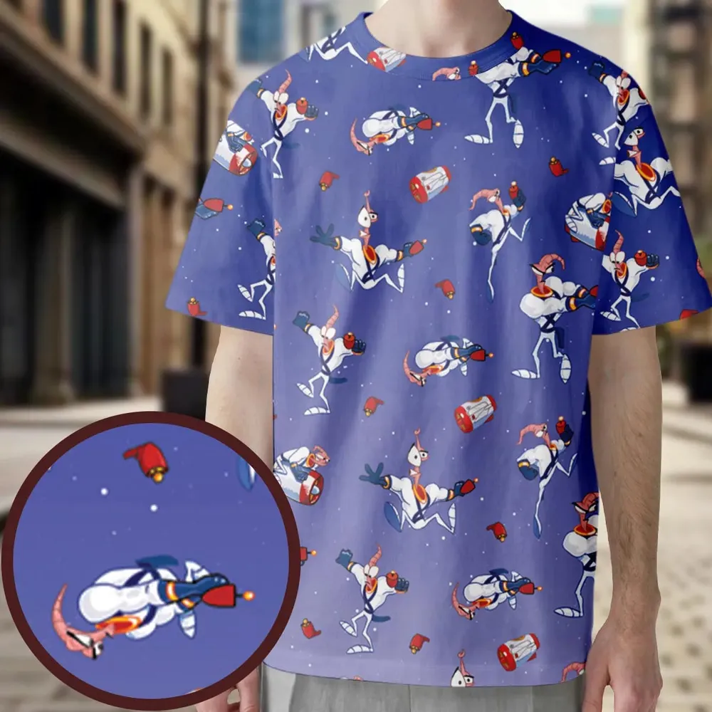 Ungroovy Earthworm Jim All-Over Print Unisex T-Shirt - 3