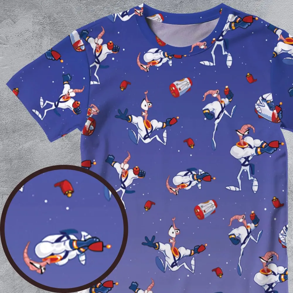 Ungroovy Earthworm Jim All-Over Print Unisex T-Shirt - 4