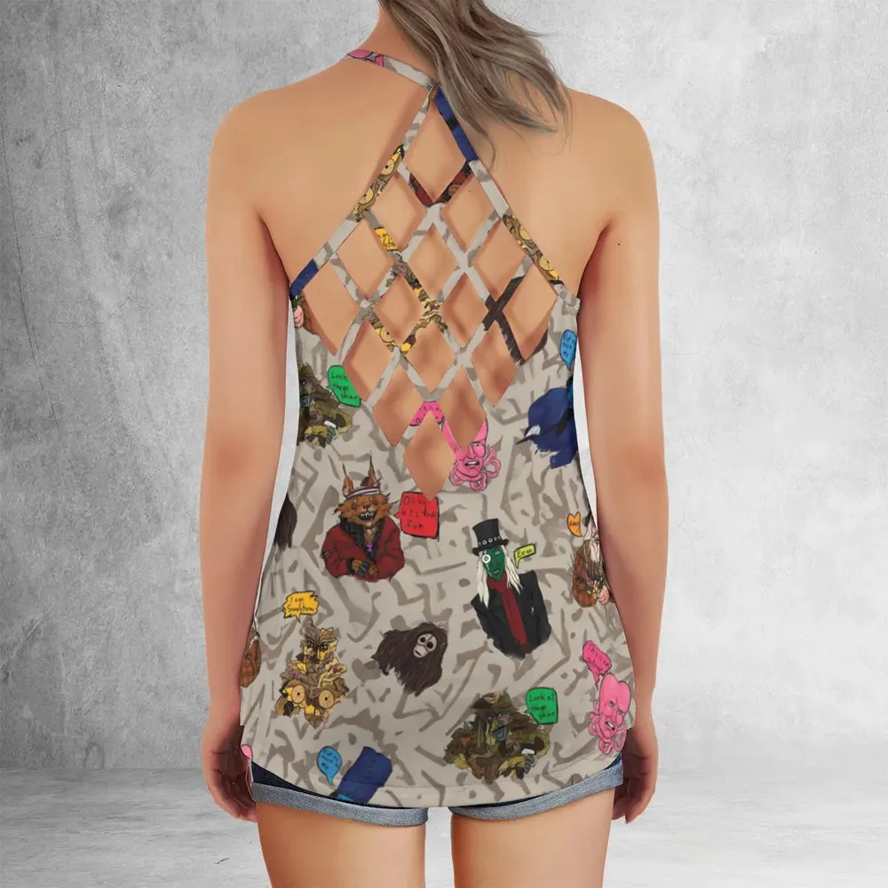 Look At Them Shine Mighty Boosh Criss Cross Tank Top - 3