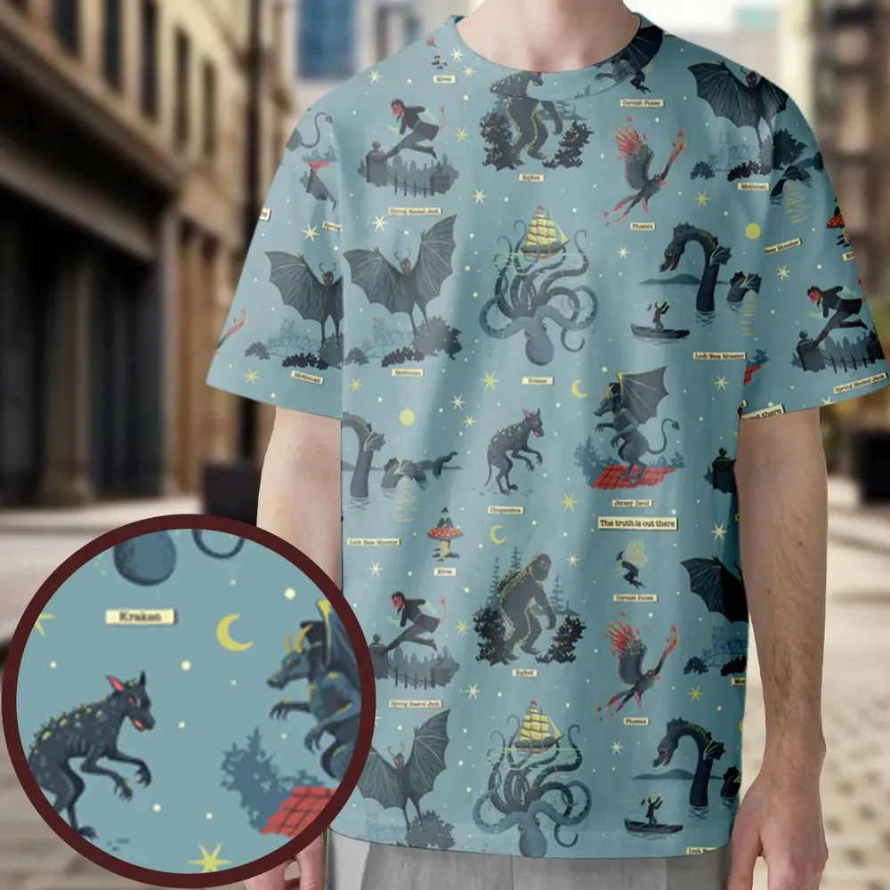 Paranormal Creatures All-Over Print Unisex T-Shirt - 3
