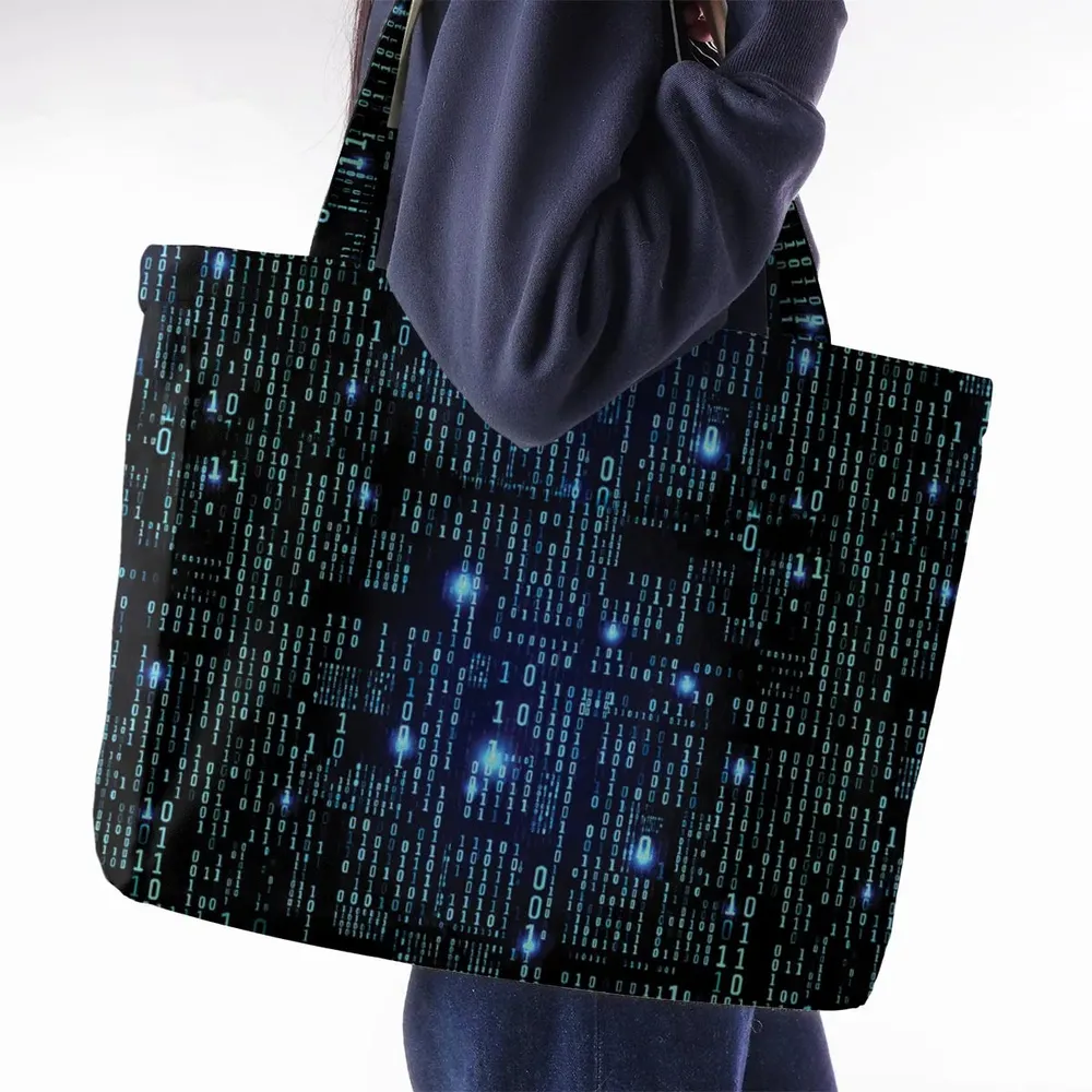 Binary Vibes Large Tote Bag - 2