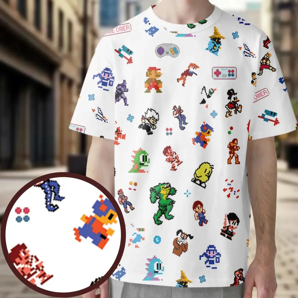 Iconic Video Game Characters All-Over Print Unisex T-Shirt - 3