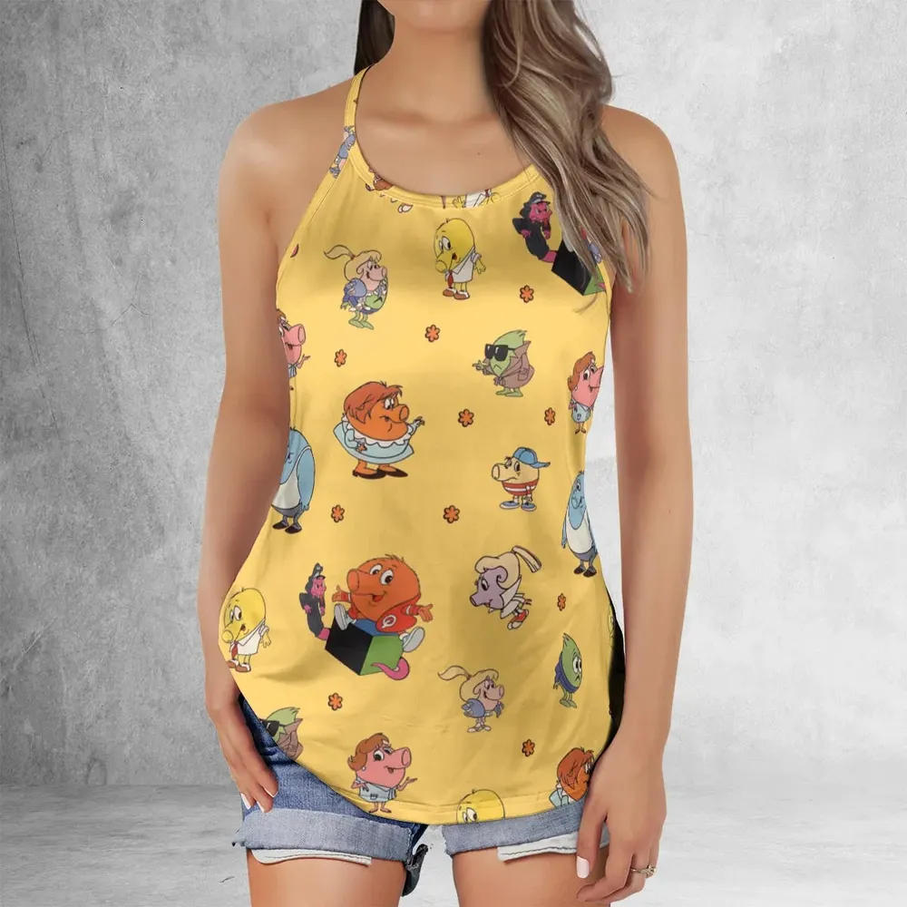 80s Arcade Game Qbert Criss Cross Tank Top - 2