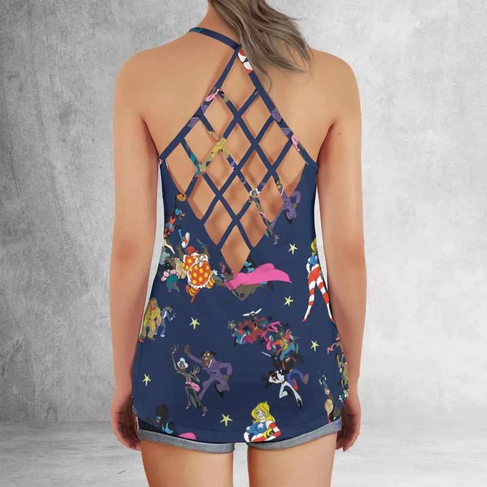 Coonskin Characters Ralph Baskin Criss Cross Tank Top - 3