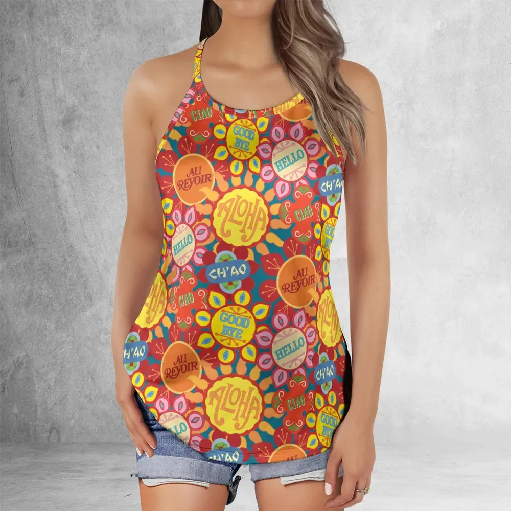 It's a Small World Flowers Criss Cross Tank Top - 2