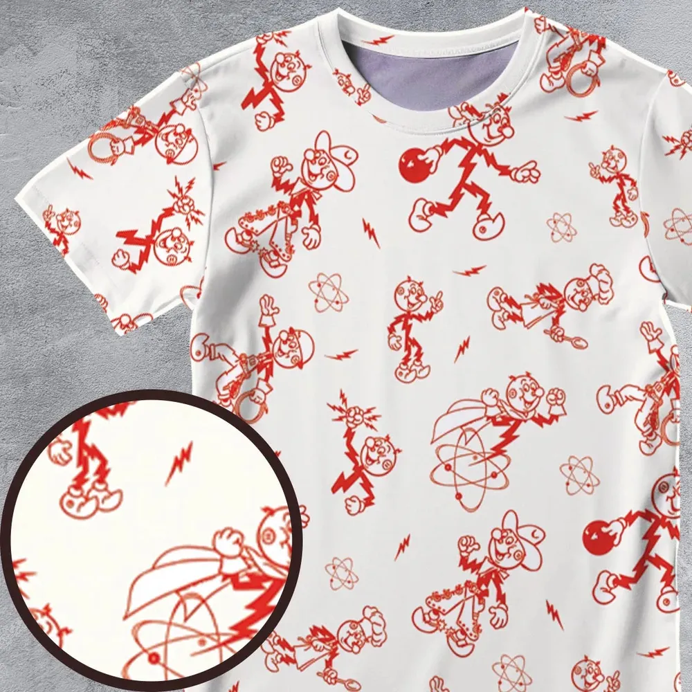 Vintage Style Nostalgic Reddy Kilowatt All-Over Print Unisex T-Shirt - 4