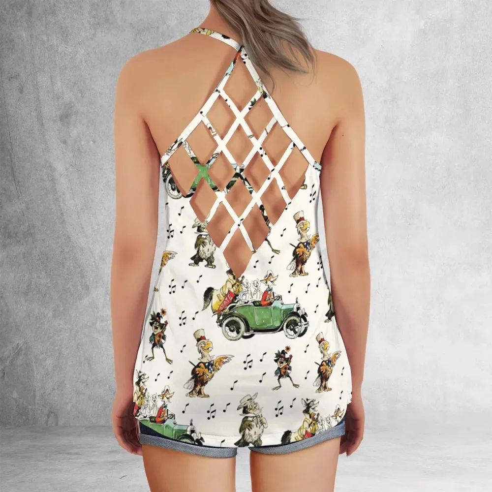 America Sings Characters Criss Cross Tank Top - 3