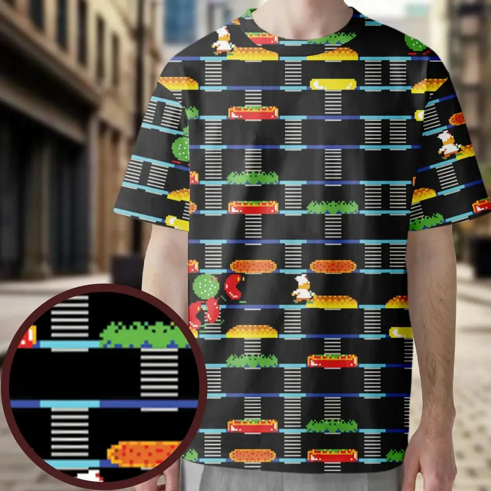 BurgerTime Arcade Game All-Over Print Unisex T-Shirt - 3