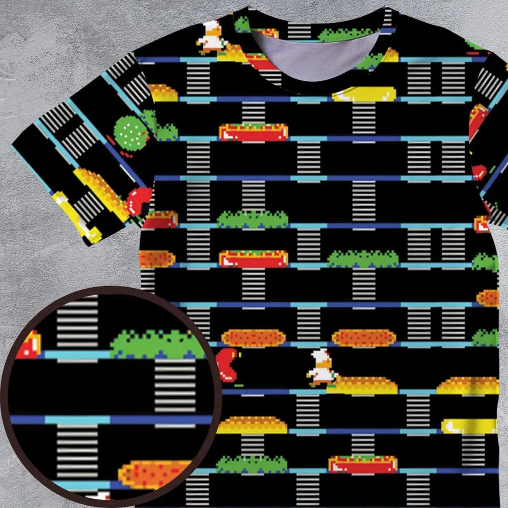 BurgerTime Arcade Game All-Over Print Unisex T-Shirt - 4