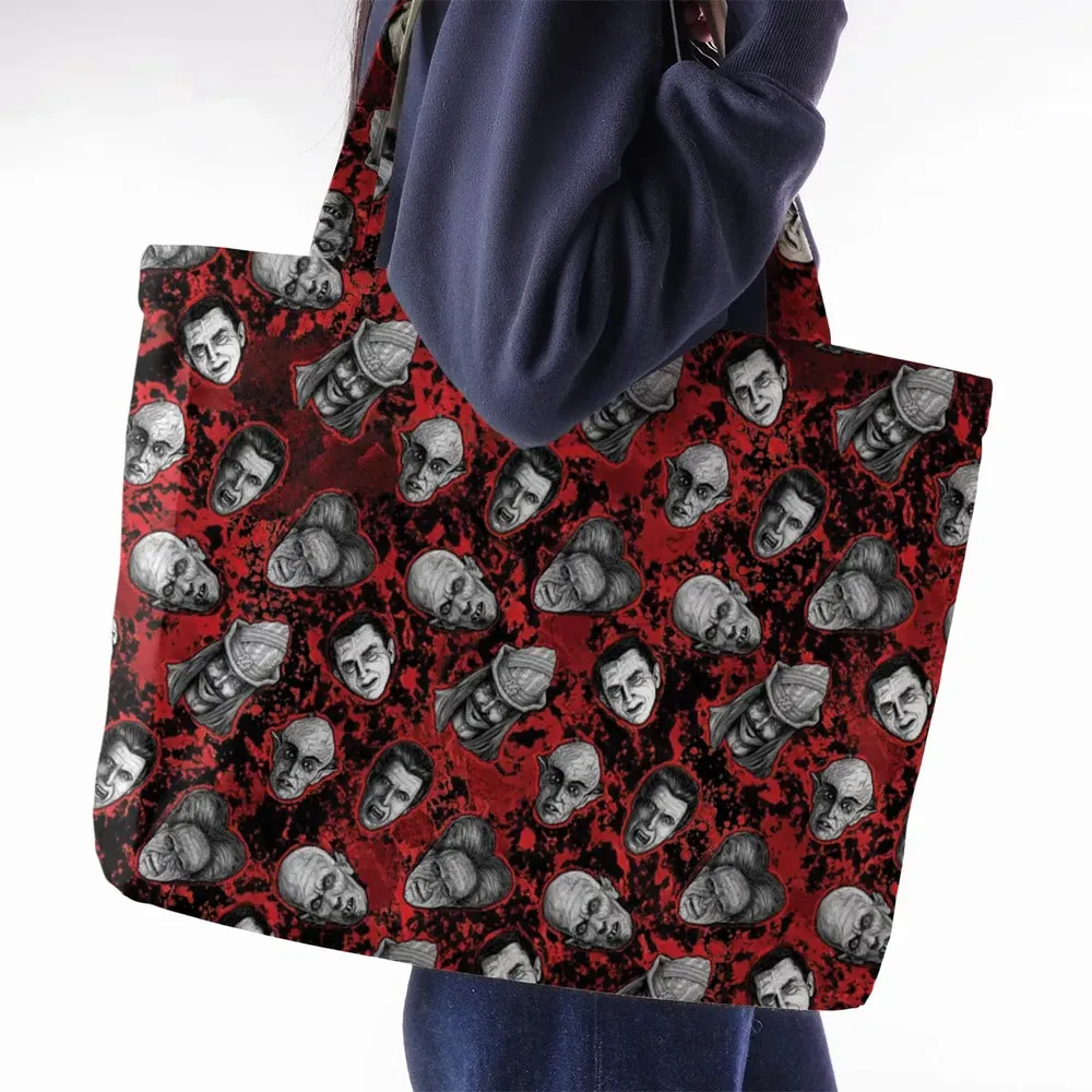 Many Faces Of Dracula Large Tote Bag - 2