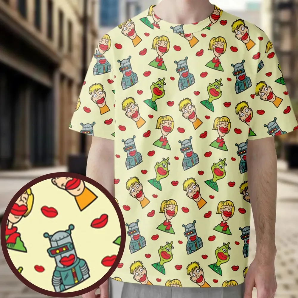 Wack-O-Wax Wax Lips All-Over Print Unisex T-Shirt - 3