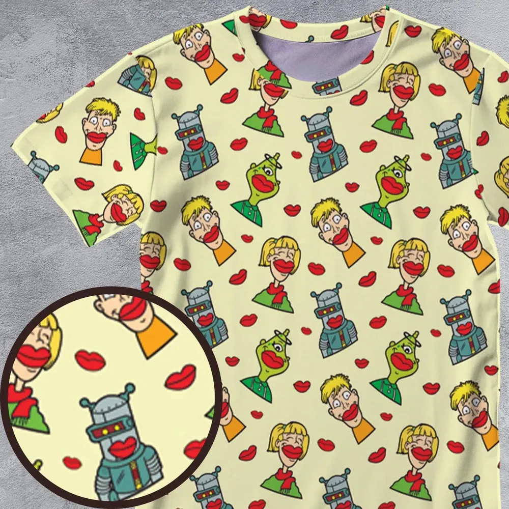 Wack-O-Wax Wax Lips All-Over Print Unisex T-Shirt - 4