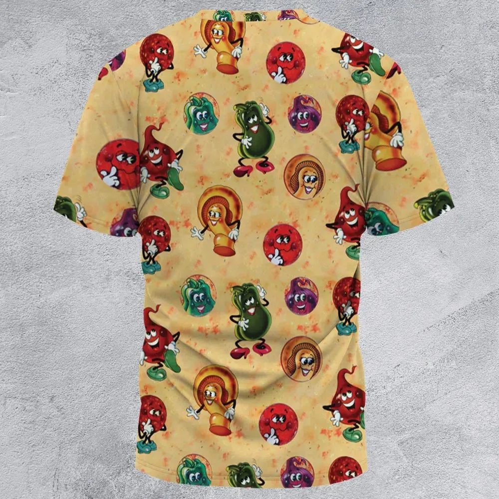 Old Board Game Pizza Party All-Over Print Unisex T-Shirt - 2