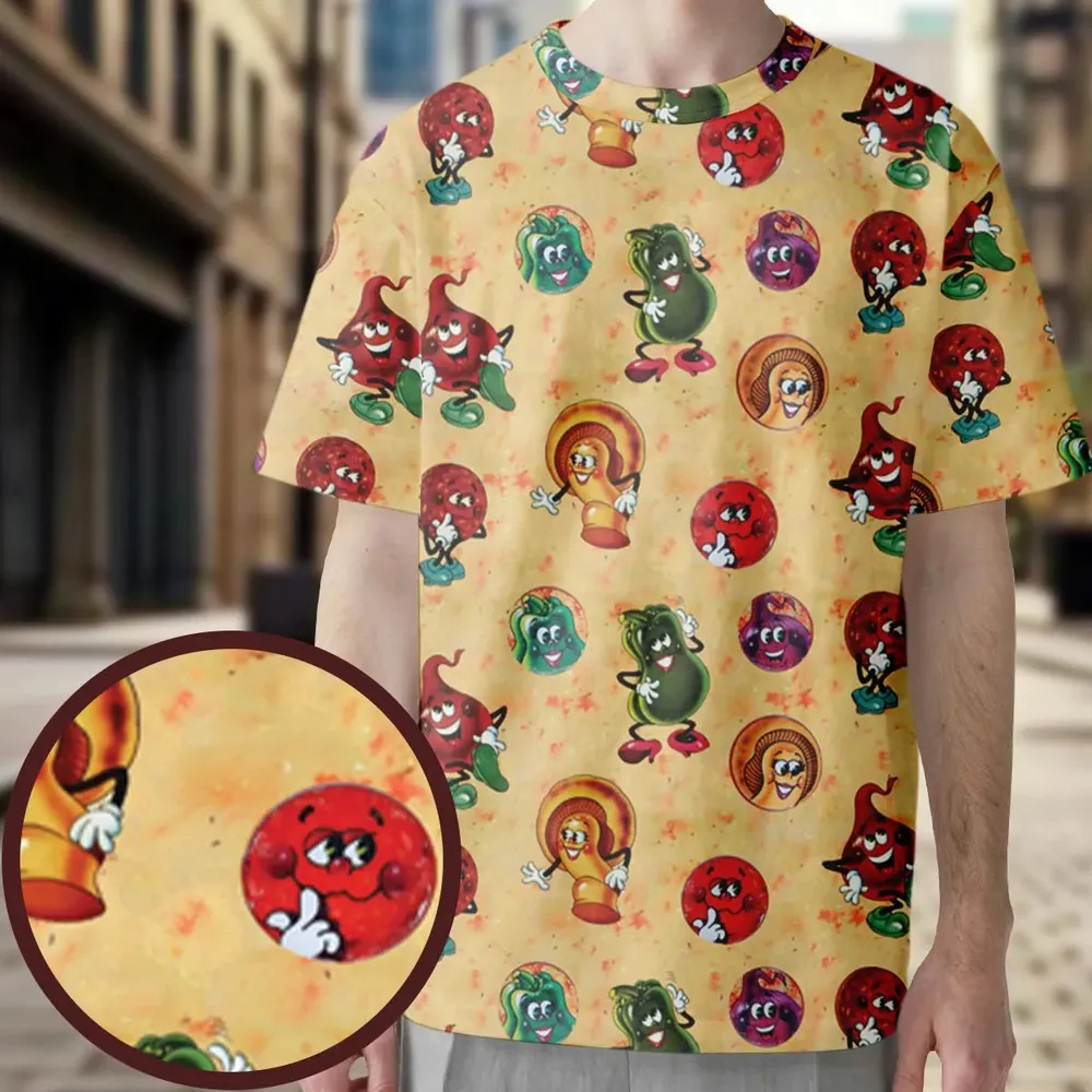Old Board Game Pizza Party All-Over Print Unisex T-Shirt - 3