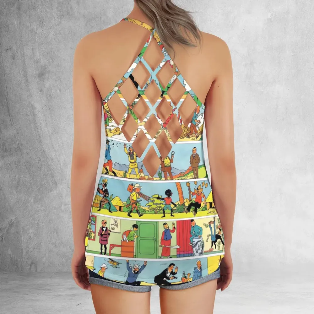 The Story Of Tintin Criss Cross Tank Top - 3