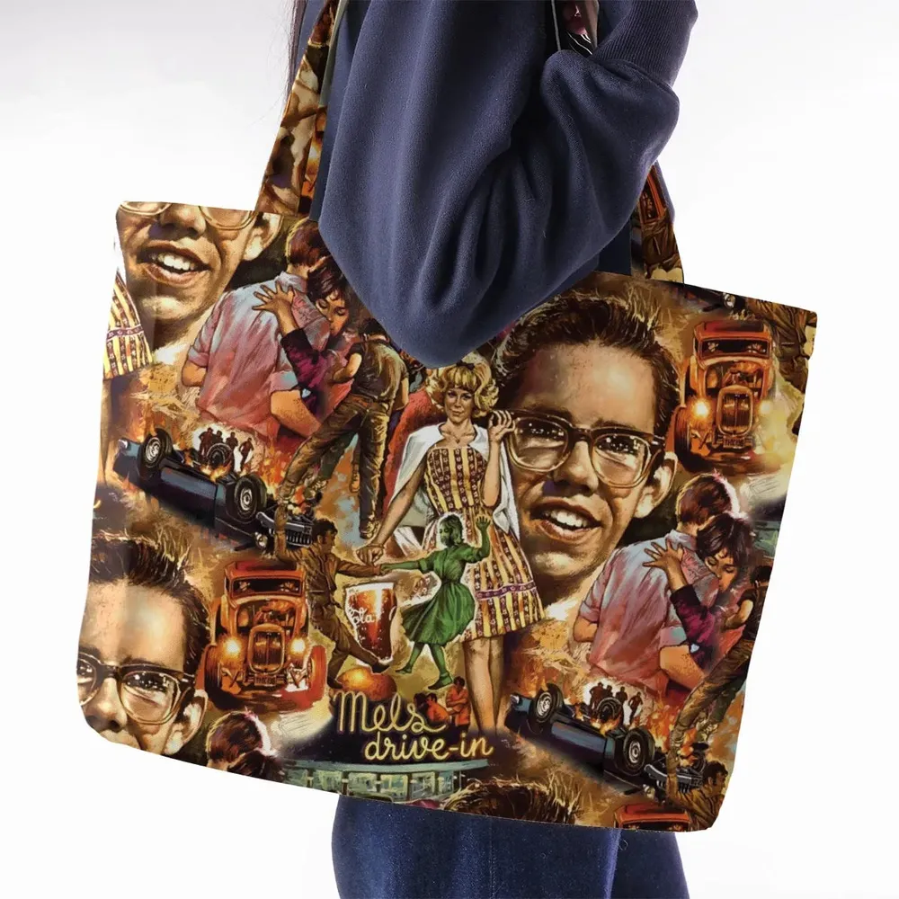 American Graffiti' cast on the movie Large Tote Bag - 2