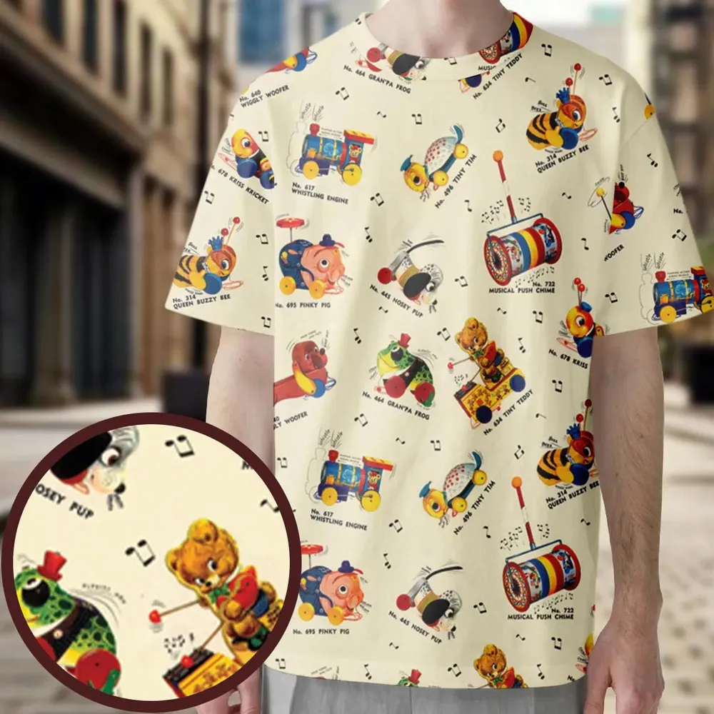 Vintage FP Toys All-Over Print Unisex T-Shirt - 3