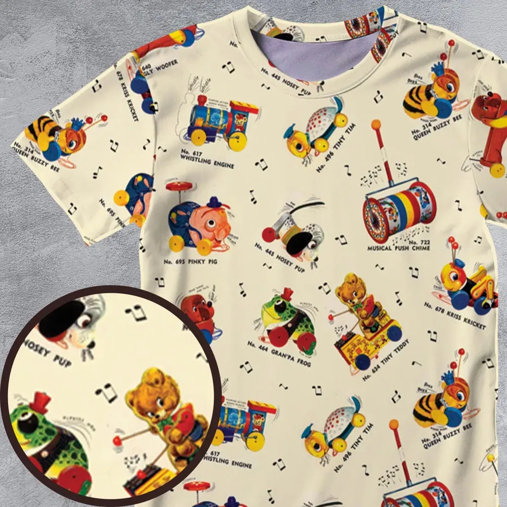 Vintage FP Toys All-Over Print Unisex T-Shirt - 4